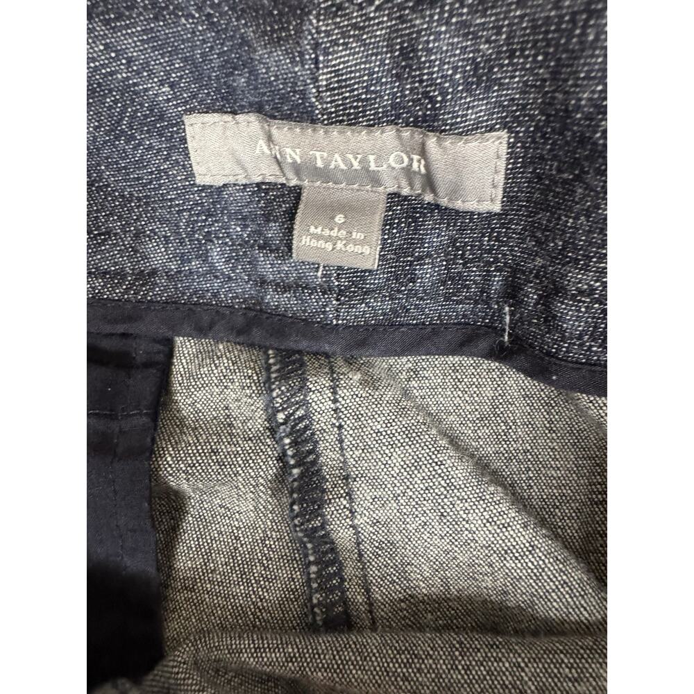 Ann Taylor Women’s Dark Wash Sailor Wide Leg Cuffed Trouser Jeans Size 6 - Picture 3 of 11